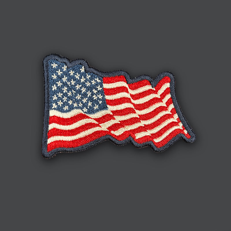 American Flag Patches - Embroidered Versions - Waving USA Flag Patch