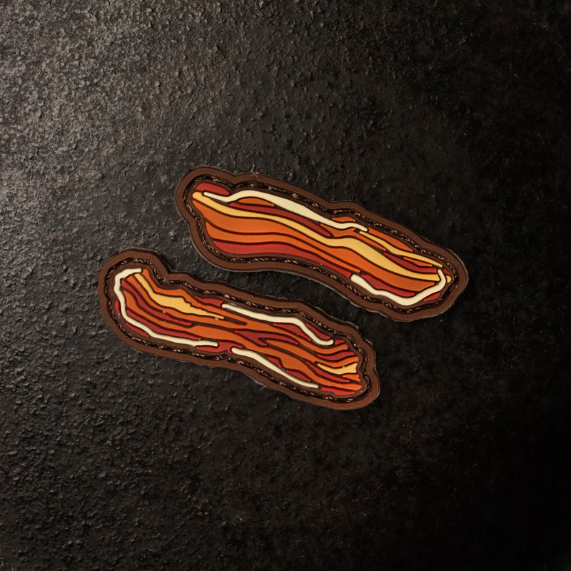 Bacon Ranger Eye Morale Patch Set / Pair "COOKED BACON"