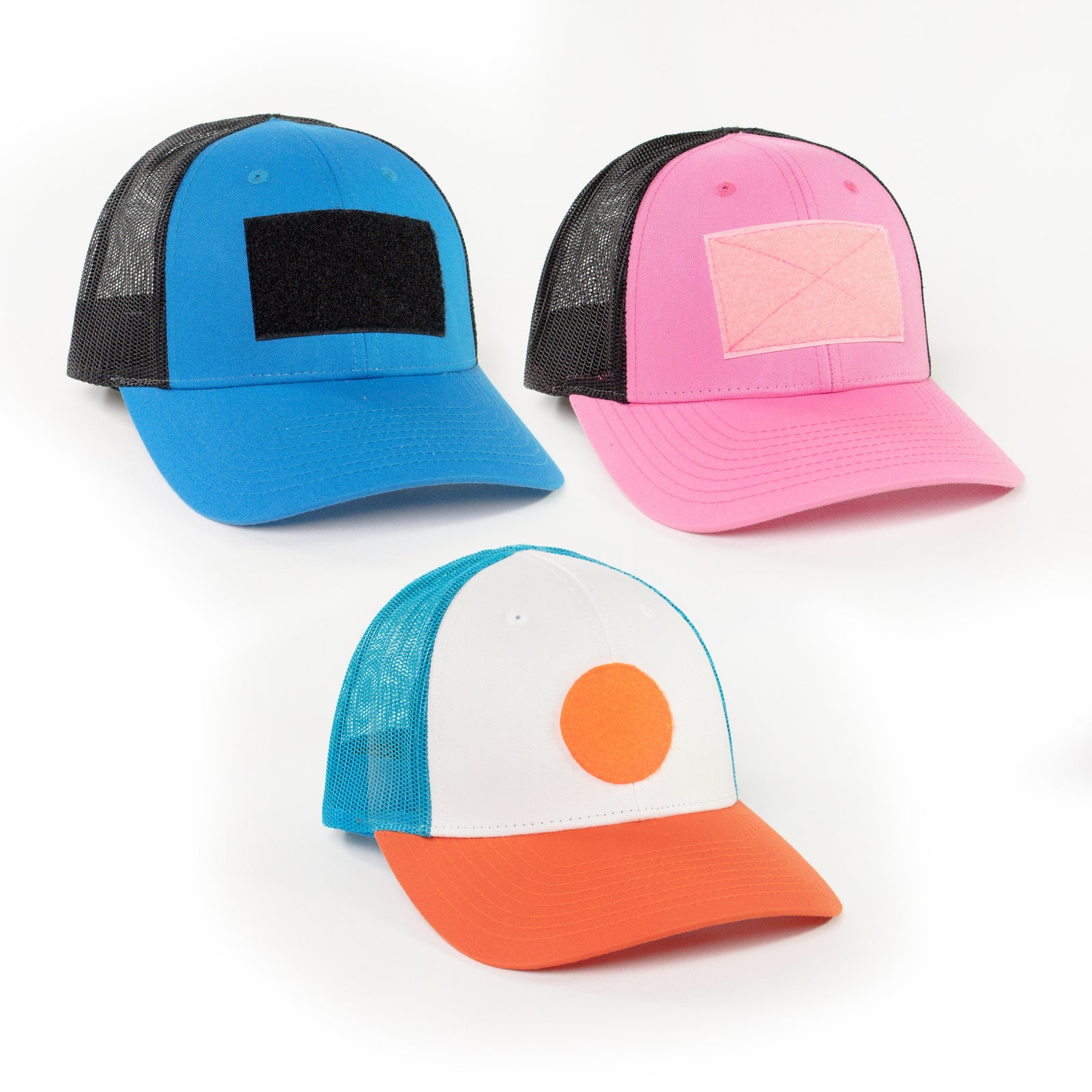 Solid Color Hats Smaller Fitting / Snap back - Custom patch panel - low profile hats