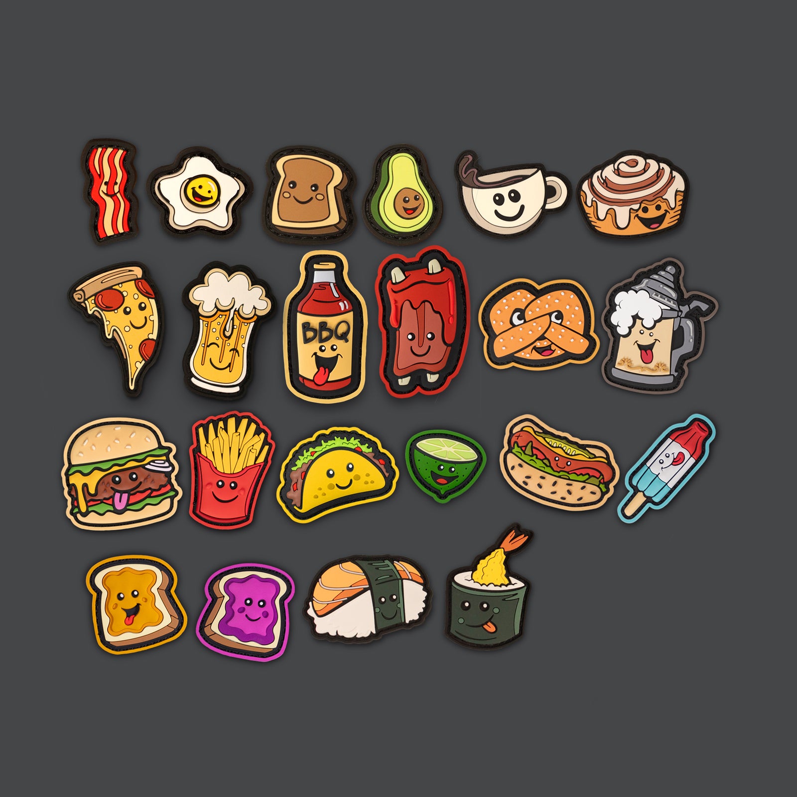 Happy Food PVC Morale Patches - BOUGHT AS SINGLES