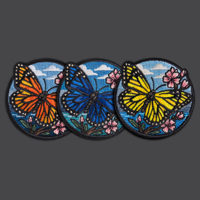 Wildlife / Adventure Wearables "Butterfly with Cherry Blossoms" morale patches