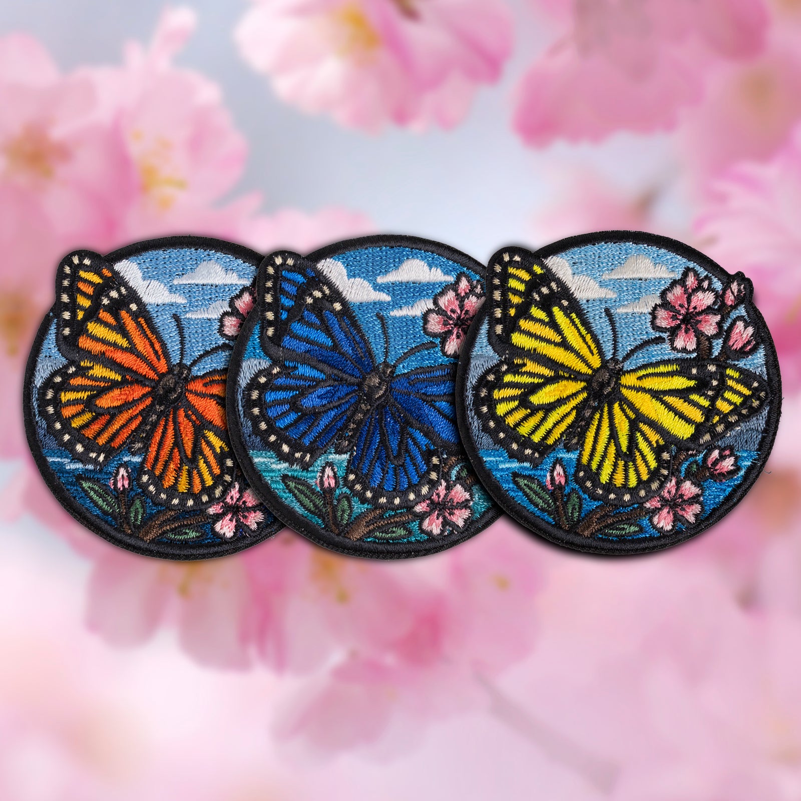Wildlife / Adventure Wearables "Butterfly with Cherry Blossoms" morale patches