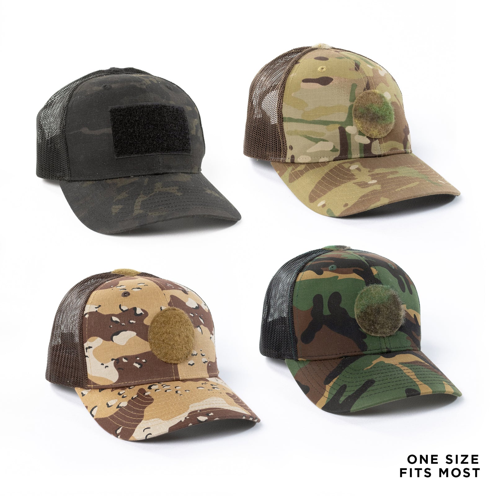OSFM Camouflage Hats / Snap back - Custom patch panel - low profile hats