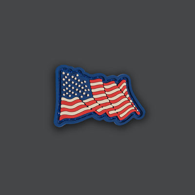 Waving American Flag PVC RE / Ranger Eye Morale Patches
