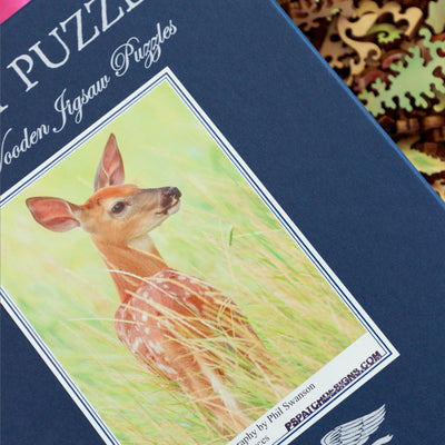 Classic Wooden Jigsaw PUZZLE "Deer Fawn" Photography by Phil Swanson