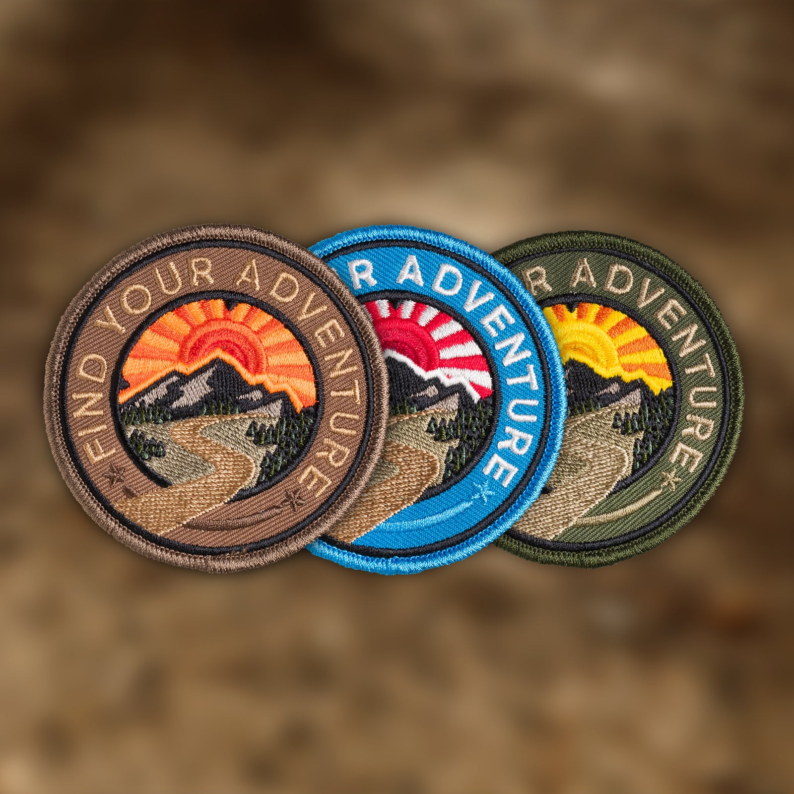 Find Your Adventure patches - 3 color options