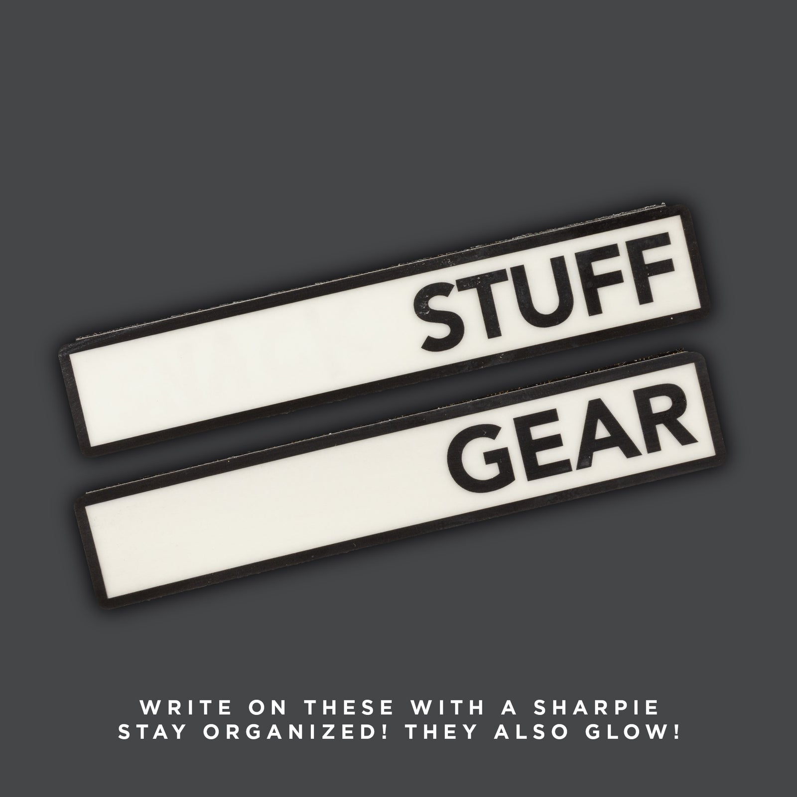 GEAR / STUFF Peel n Stick Label / Patches - Glow in the Dark