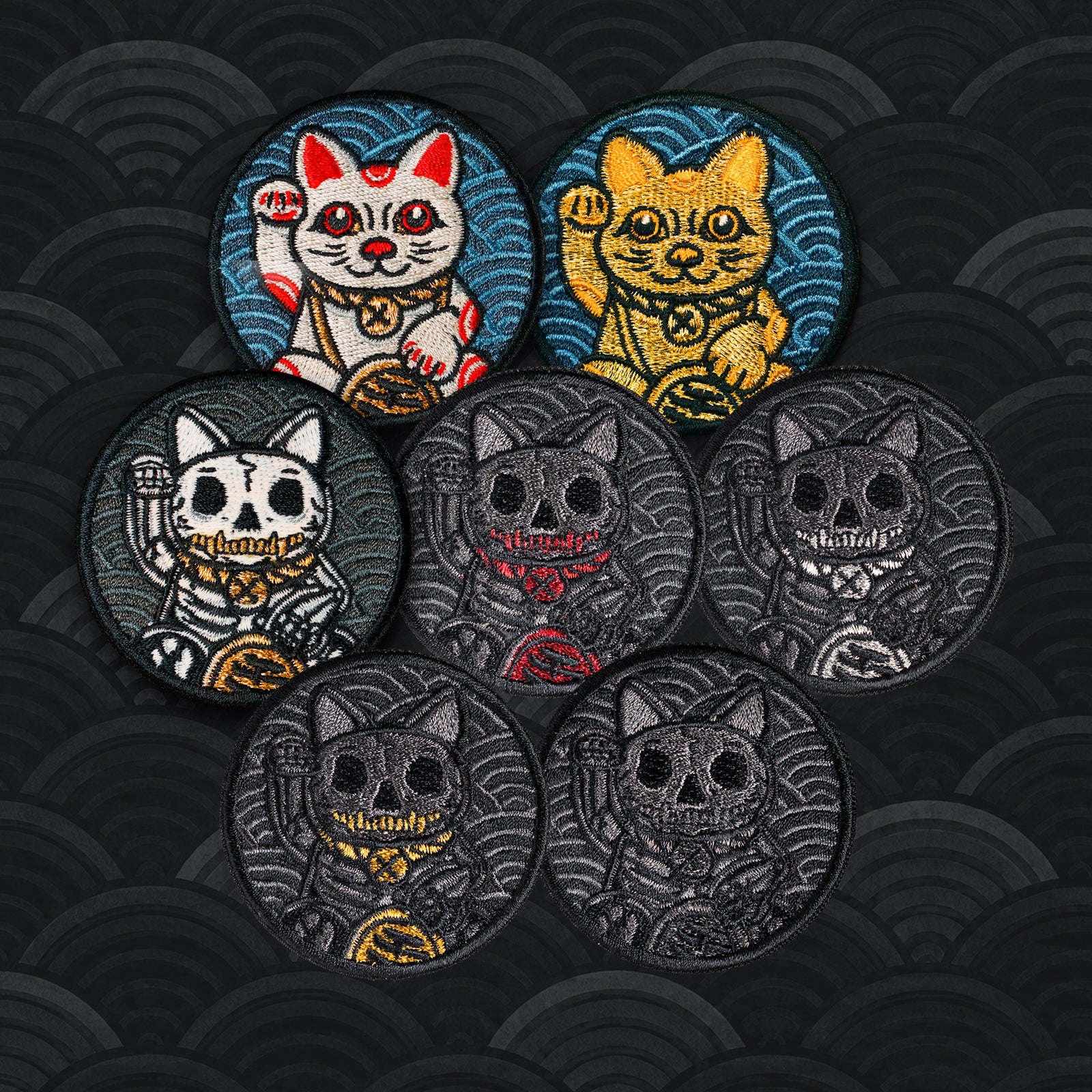 LUCKY CAT Maneki-neko Morale Patches