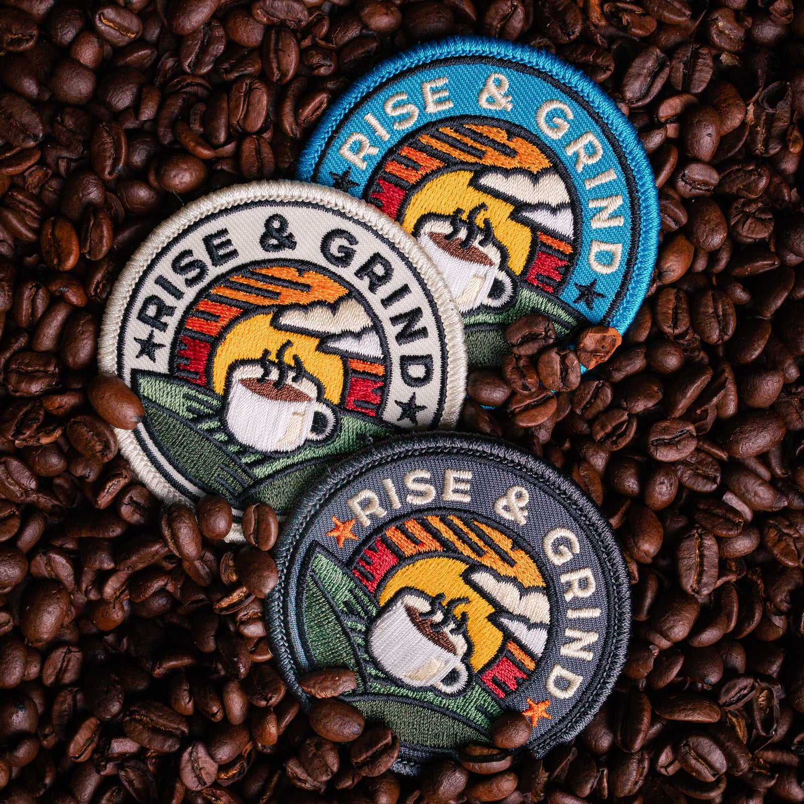 Coffee - Rise And Grind Morale Patches - 3 Color Choices