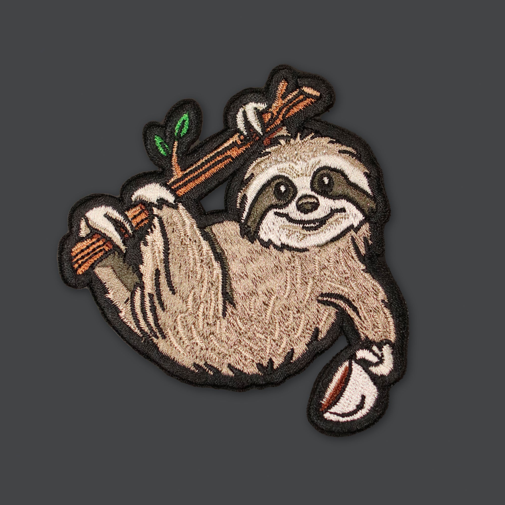 Peeking Sloth Multi-Color Embroidered Iron-On Patch Applique