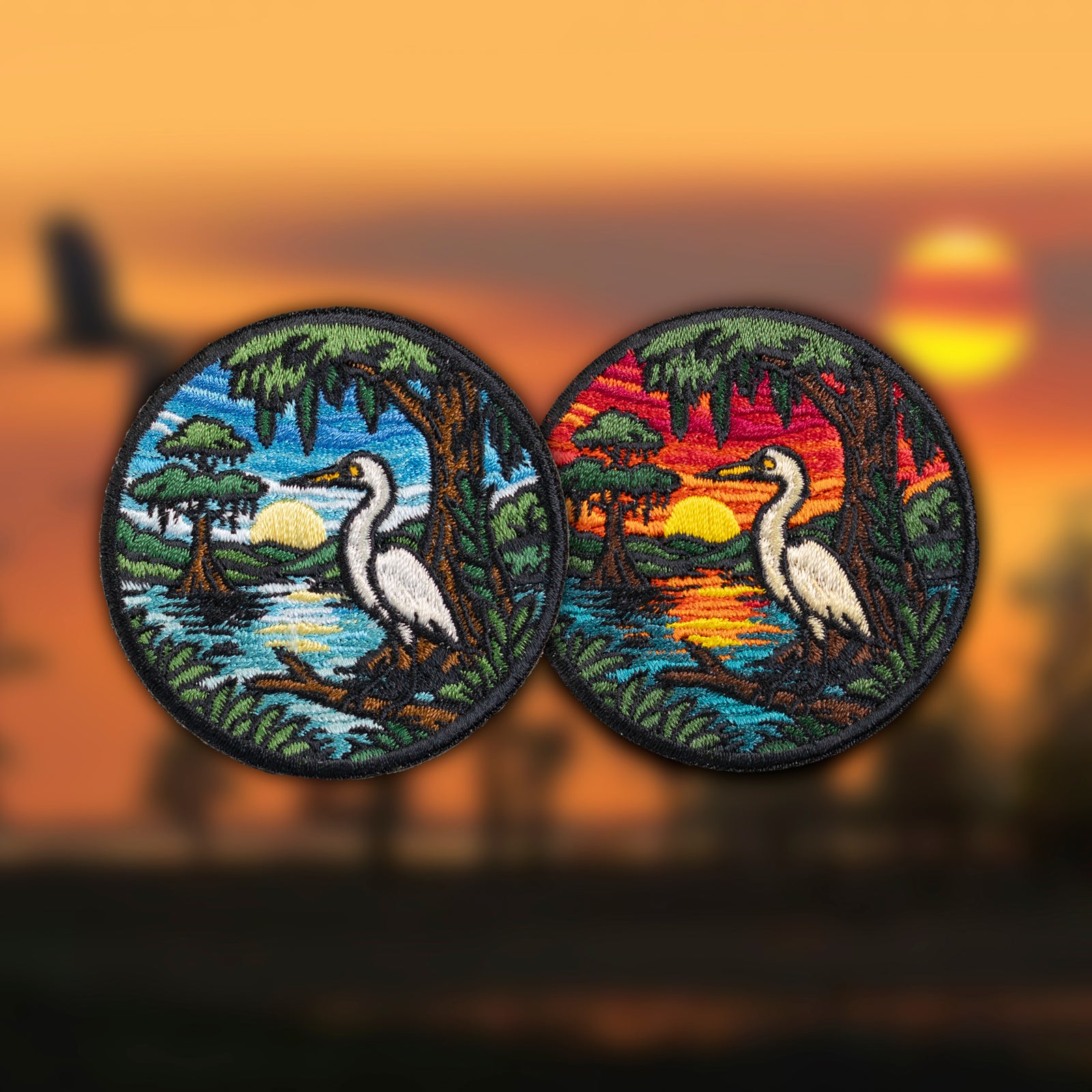 Wildlife / Adventure Wearables "Snowy Egret Southern Marshlands" morale patches