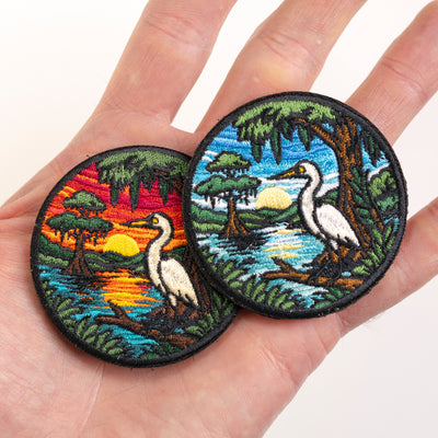 Wildlife / Adventure Wearables "Snowy Egret Southern Marshlands" morale patches