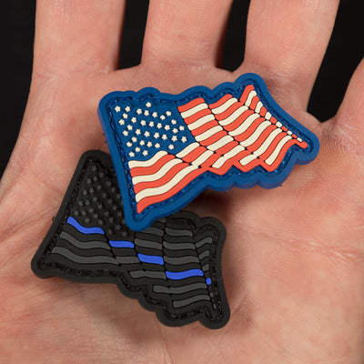 Waving American Flag PVC RE / Ranger Eye Morale Patches