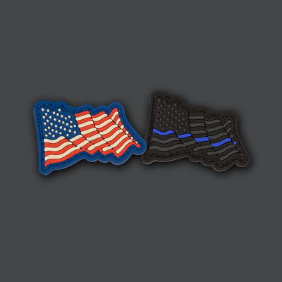 Waving American Flag PVC RE / Ranger Eye Morale Patches