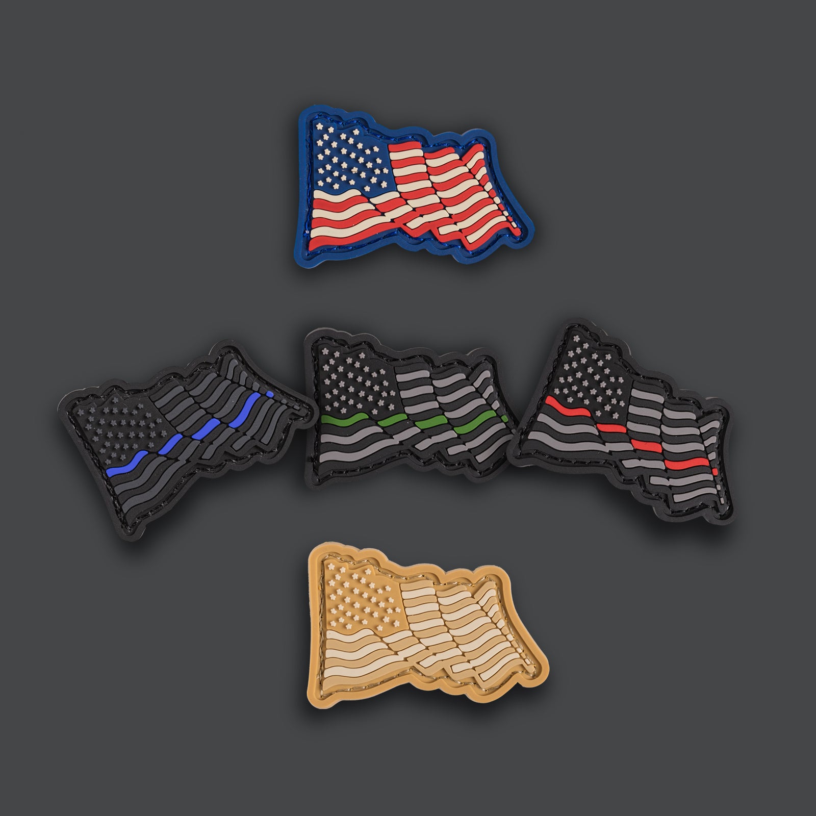 Waving American Flag PVC RE / Ranger Eye Morale Patches