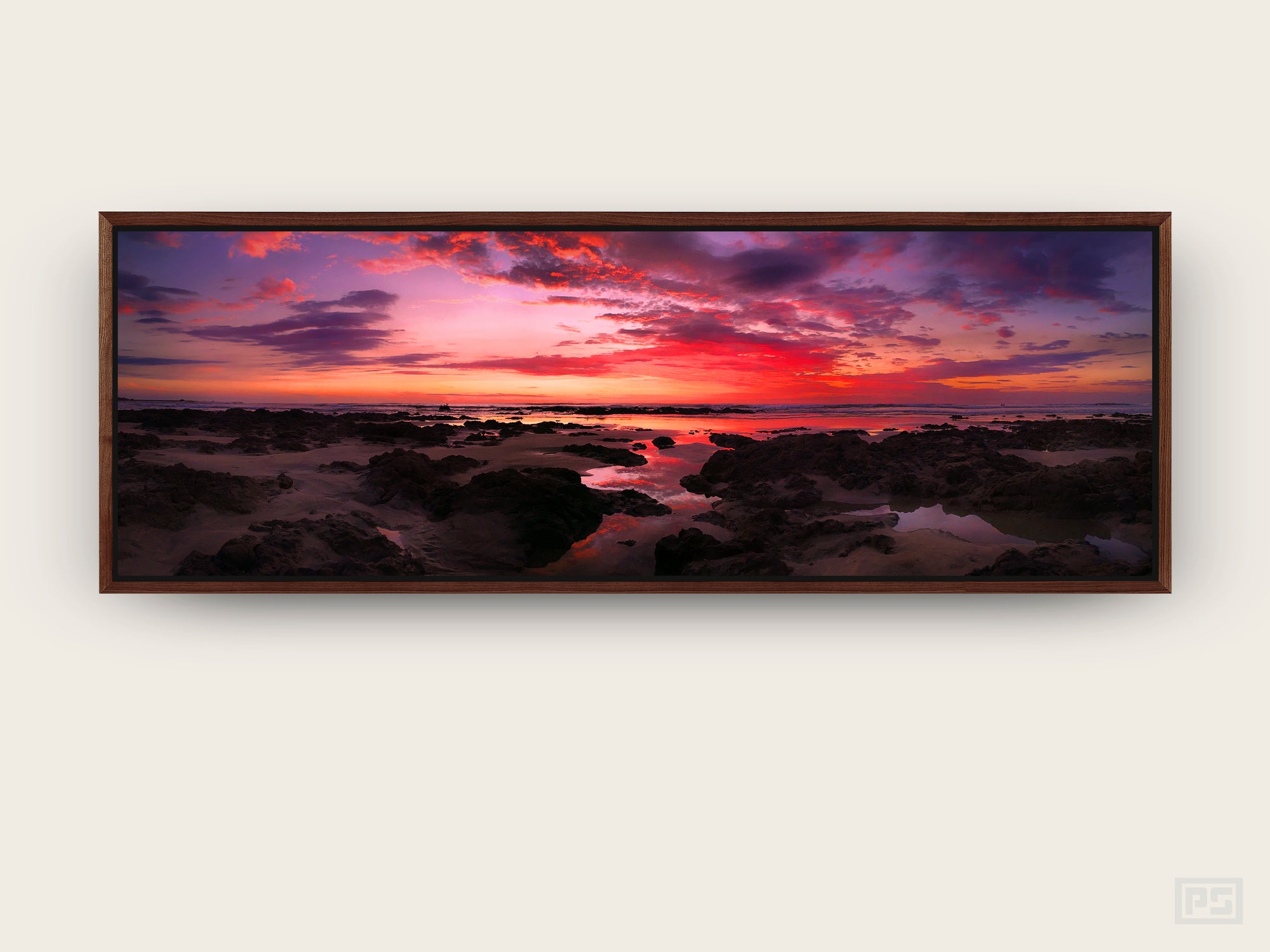 Framed Canvas Print "Pink Sunset"