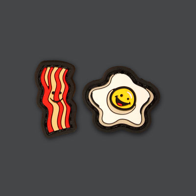 Happy Food Bacon & Eggs PVC Ranger Eye SET - Morale Patches