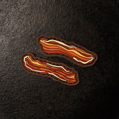 Bacon Ranger Eye Morale Patch Set / Pair "COOKED BACON"