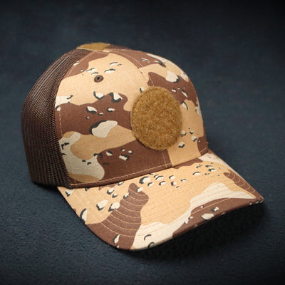 Woodland M81 & Desert Chocolate Chip Camo Snap back - Custom patch panel - low profile hats
