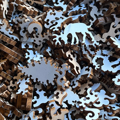 Classic Wooden Jigsaw PUZZLE "The American Bison in Winter"